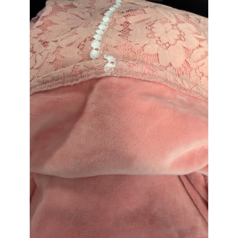 Kesuolian Pink and White Lace Overlay Zip Back Top Size Small - Picture 10 of 10